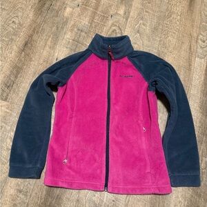 Columbia Pink and Blue Fleece Jacket sz 10/12